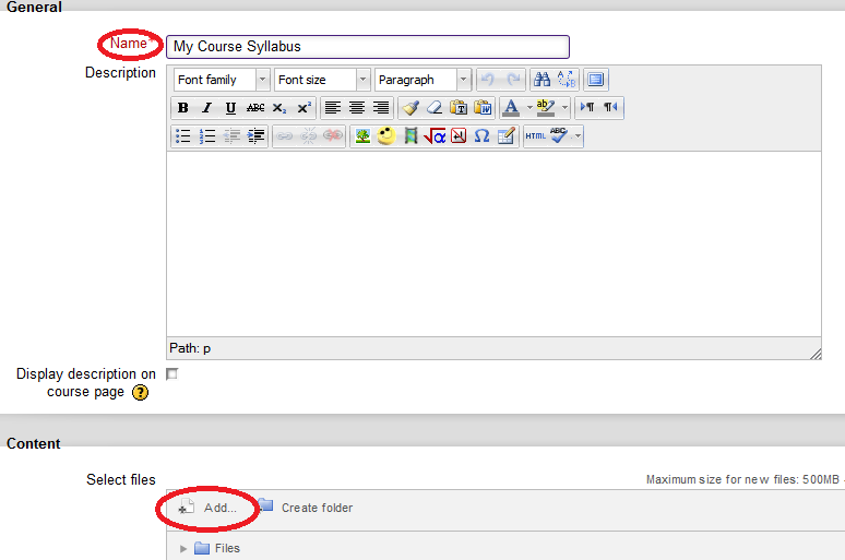 Adding a New file Screen shot