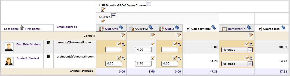 screenshot of the gradebook view.