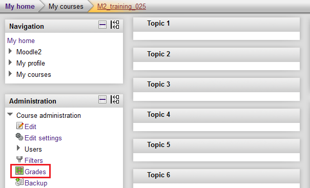 Click on Grades