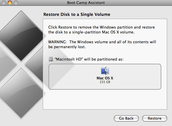 screenshot of image assistant | restore disk to single volume