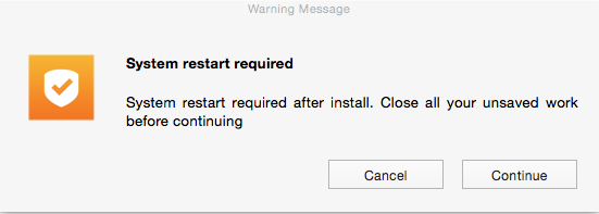 Restart warning