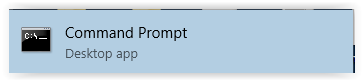 Command prompt option highlighted