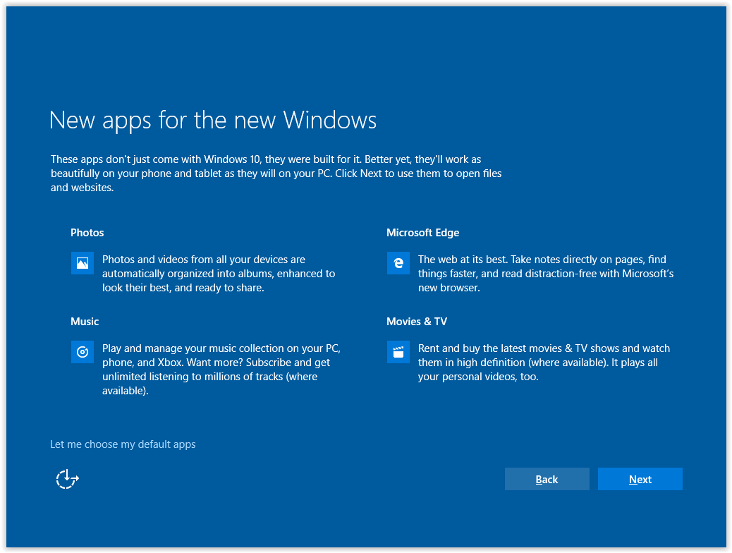 the New apps for the new windows screen