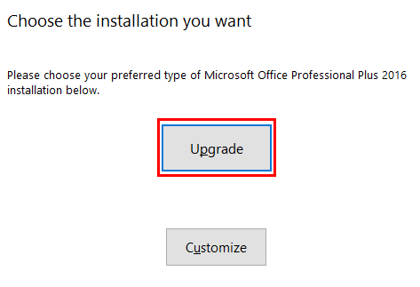 Choose the preferred installation type