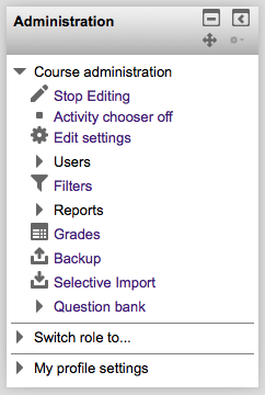Administration panel