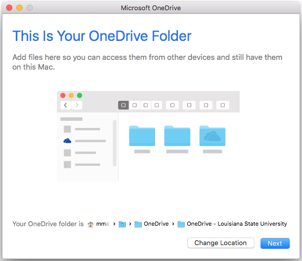 OneDrive Folder confirmation