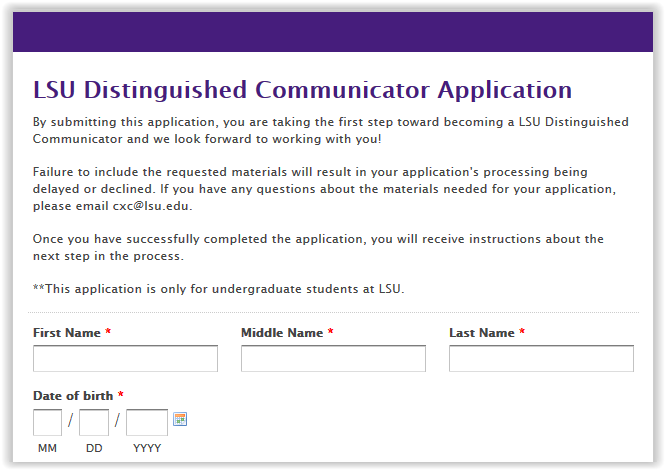 LSU Distinguished Communicator Application