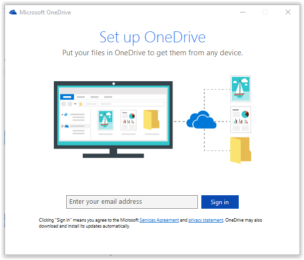  entering your work or school account,into onedrive setup  