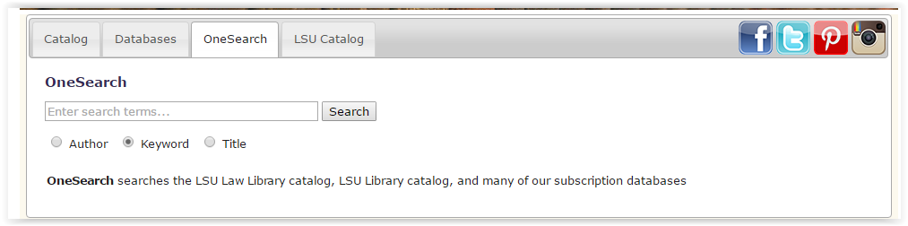 searching with the one search feature 