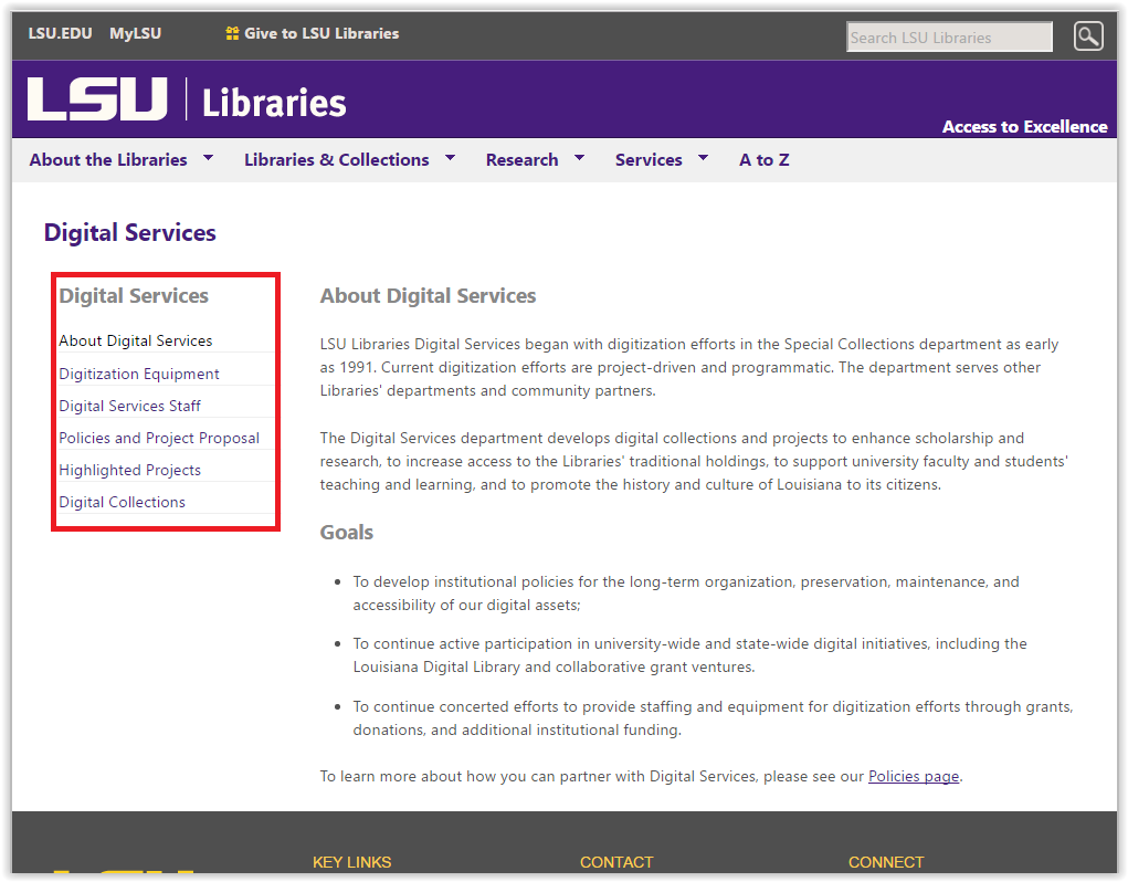 LSU library digital services 