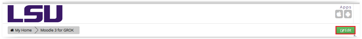 Edit button in Moodle homepage