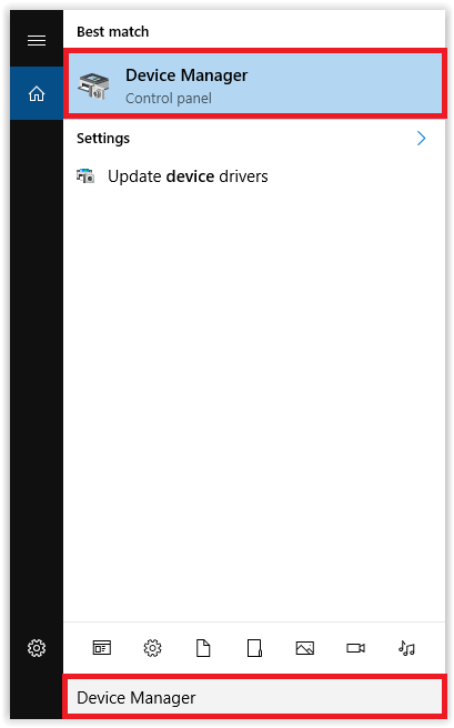 Typing Device Manager in the search bar