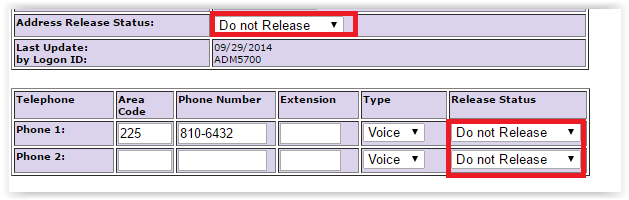  the "do not release" options on the withholding/other form