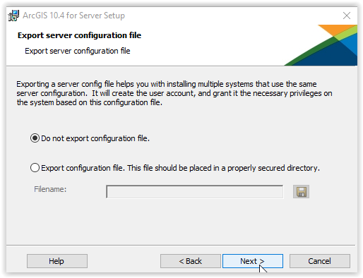 Do not export configuration file