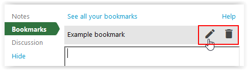 edit/delete bookmark buttons