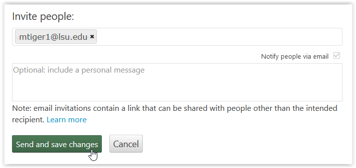 inviting people via email in panopto