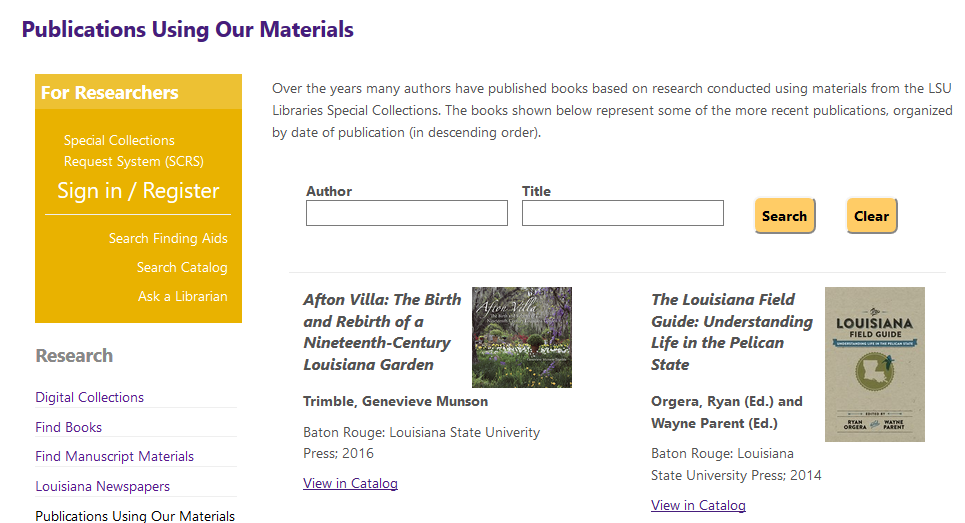Publications Using Our Materials webpage