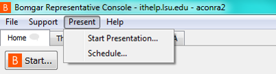 Start Presentation option in Present menu