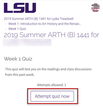 attempt quiz on mobile