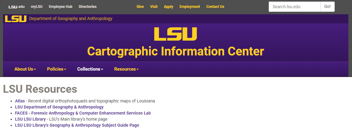 LSU Resources page on CIC webpage