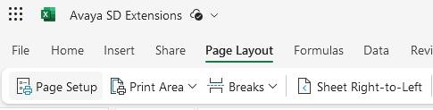 Page layout and setup options in Excel files