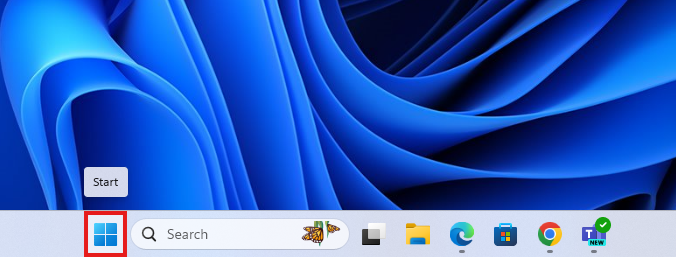 windows 10 desktop with start button highlighted.